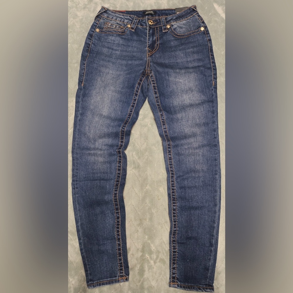 True Religion Jennie Curvy Blue Jeans  Mid Rise Super Skinny  Women’s 28